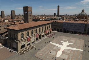 Itavia Aerolinee 2010, Airtex painted and sewed canvas, 37x33 metri Piazza Maggiore -Bologna