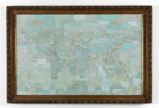 Abissi, maps collage with frame, h 115x151 cm,  2011