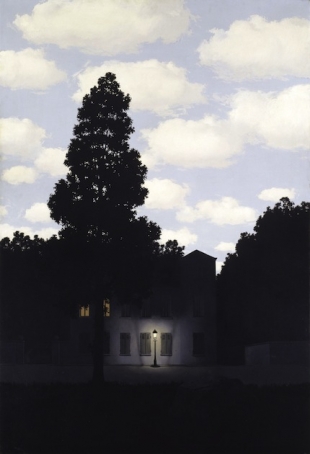 RenÃ© Magritte, L'impero della luce (L'Empire des lumiÃ¨res)<br />
1953Â54, Oil on Canvas, Collezione Peggy Guggenheim, Venezia <br />
