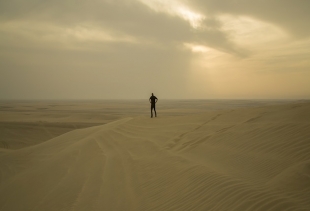 Rem Koolhas in the desert - still from the movie
