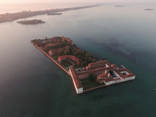 Aerial view of San Servolo Island, courtesy VID