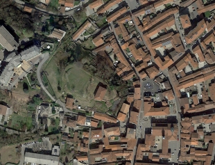 Castello di Volpiano (Piemonte), aerial view