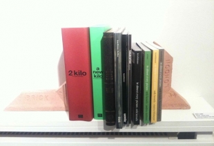 Max Lamb at Object Abuse, KK Outlet London (book holder from bricks)