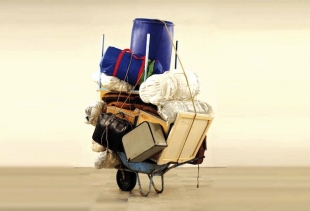 Fatmir Mustafa, 1984, Konjare, Albania;  lives and work Helsinki. Carriage (2006, Mixed media Cm 350x200x220)<br />
<br />
